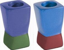 Anodized Aluminum Shabbat Candlesticks Multicolor Small