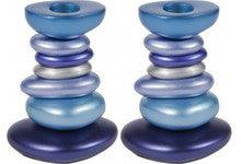 Anodized Aluminum Shabbat Candlestick - Stone Tower Blues