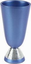 Anodized Aluminum Kiddush Cup - Hammer work Blue