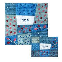 Embroidered Matzah Cover -Blue
