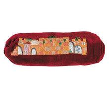 Emanuel Velvet Shofar Bag Jerusalem Maroon