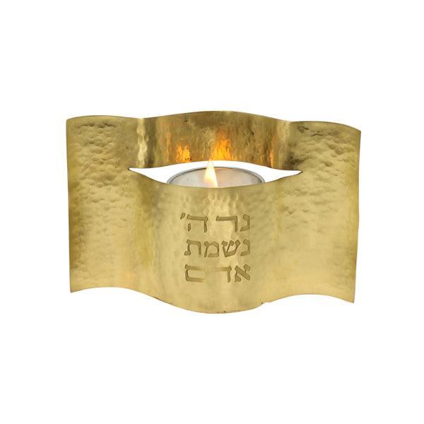 Emanuel Aliminum Memorial Candle Holder-Hammered Brass (EM-NNB1)