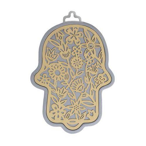 Emanuel Anodized Aluminum Hamsa with Flower Cutout (EM-HLH3)
