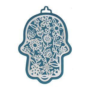 Emanuel Anodized Aluminum Hamsa with Flower Cutout (EM-HLH3)
