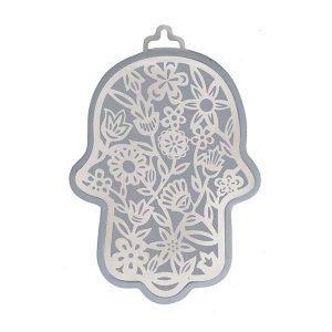 Emanuel Anodized Aluminum Hamsa with Flower Cutout (EM-HLH3)