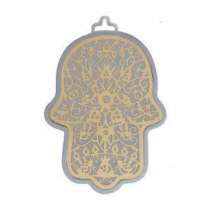 Emanuel Anodized Aluminum Hamsa with Pomegranate Cutout (EM-HLH1)