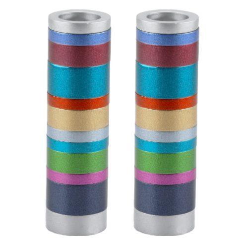 Emanuel Anodized Cylinder Candlesticks-Rings (EM-CK)