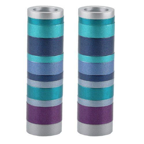 Emanuel Anodized Cylinder Candlesticks-Rings (EM-CK)