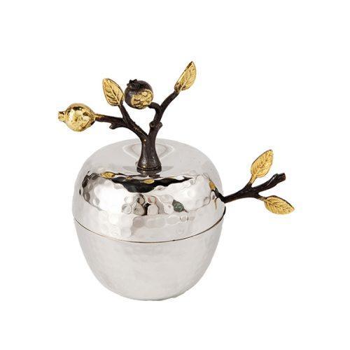 Emanuel Apple Shaped Honey Dish w/ Pomegranate Branch (EM-HDA1)