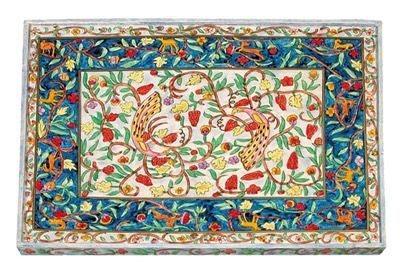 Emanuel Challah Board with Lucite Protector Oriental (EM-CB-3)