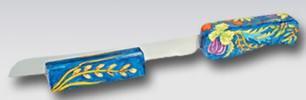 Emanuel Challah Knife & Stand Seven Species (EM-NS-7)