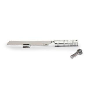 Emanuel Challah Knife Anodized Rings w/ Saltshaker (EM-NSM)