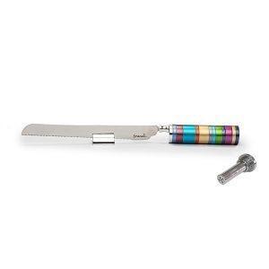 Emanuel Challah Knife Anodized Rings w/ Saltshaker (EM-NSM)