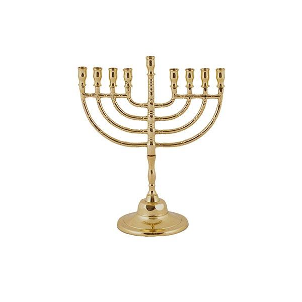 Emanuel Classic Chanukah Menorah with Circles- Bronze (EM-HJ3)