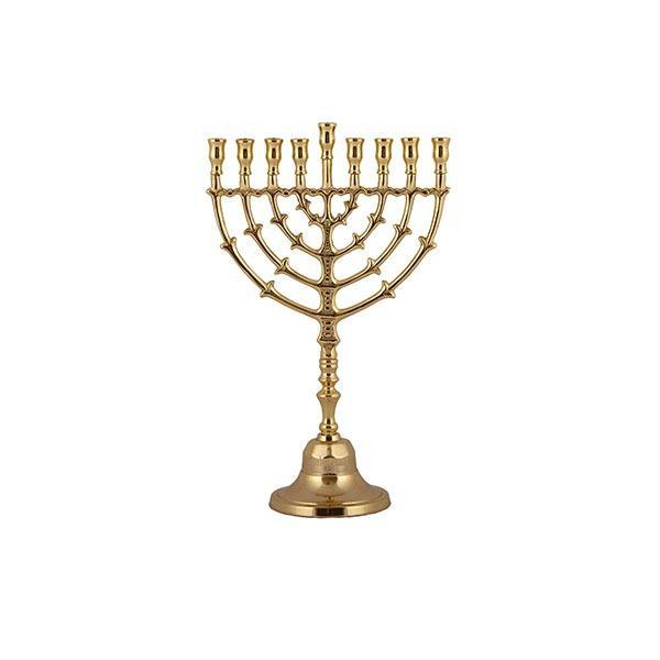 Emanuel Classic Chanukah Menorah with Leaves- Bronze (EM-HJ4)