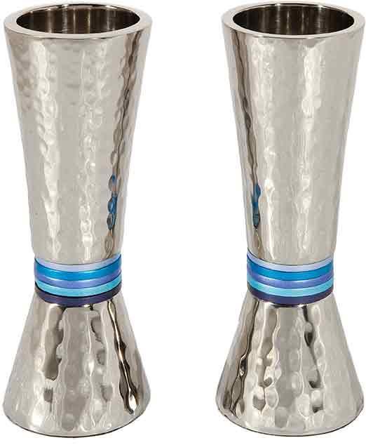 Emanuel Conical Shaped Hammered Candlesticks- Blues (EM-CSJ2)