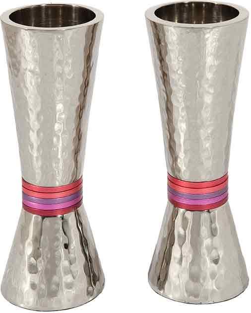 Emanuel Conical Shaped Hammered Candlesticks- Reds (EM-CSJ3)