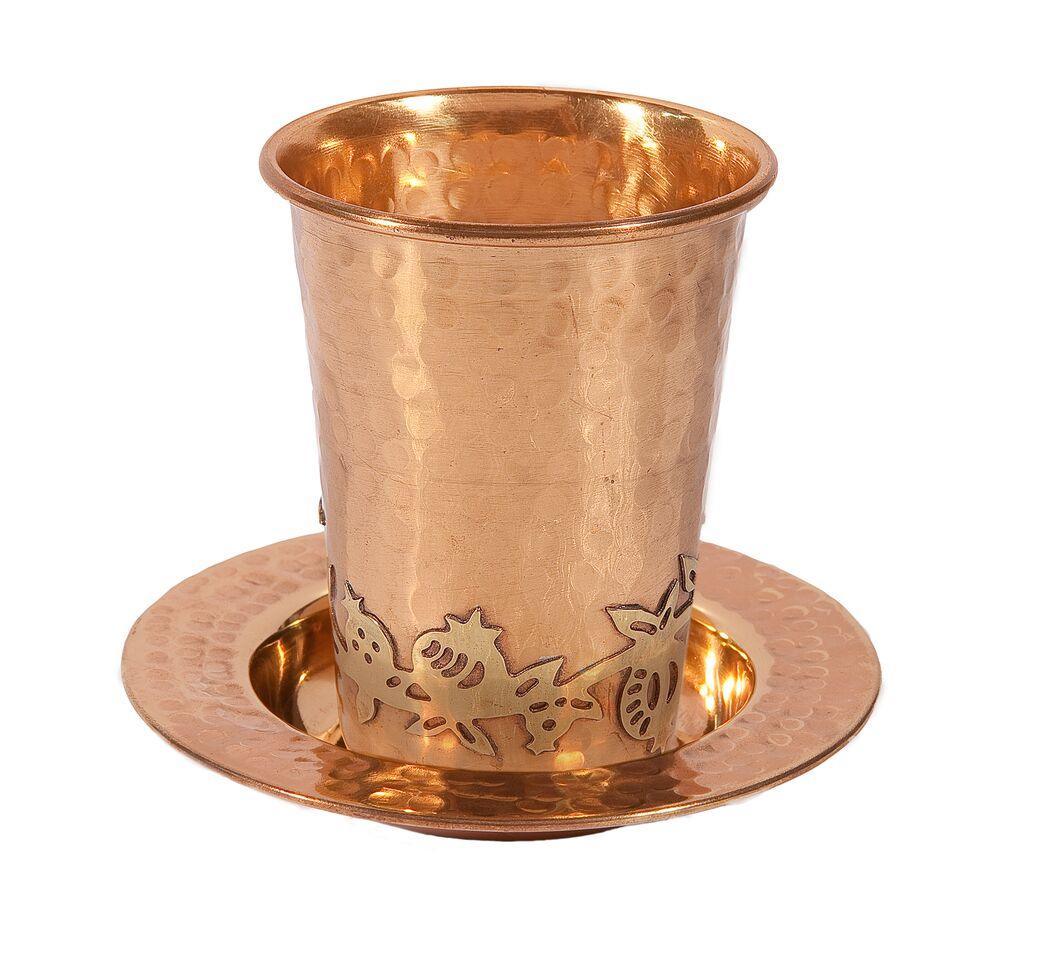 Emanuel Copper Kiddush Cup- Pomegranates (EM-CUW2)
