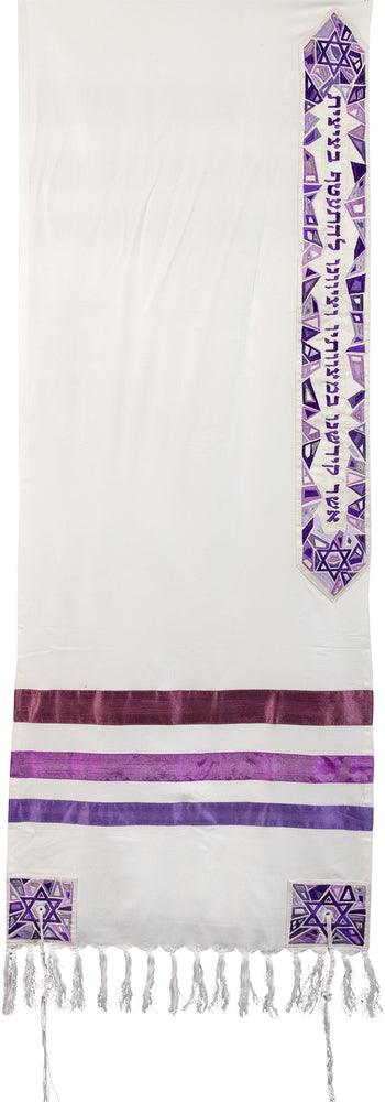 Emanuel Embroidered Tallit, Magen David-- Purple (EM-TAE1P)