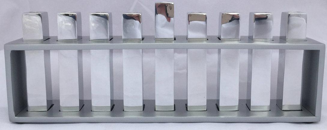 Emanuel Frame & Branches Menorah-- Silver (EM-HN1)