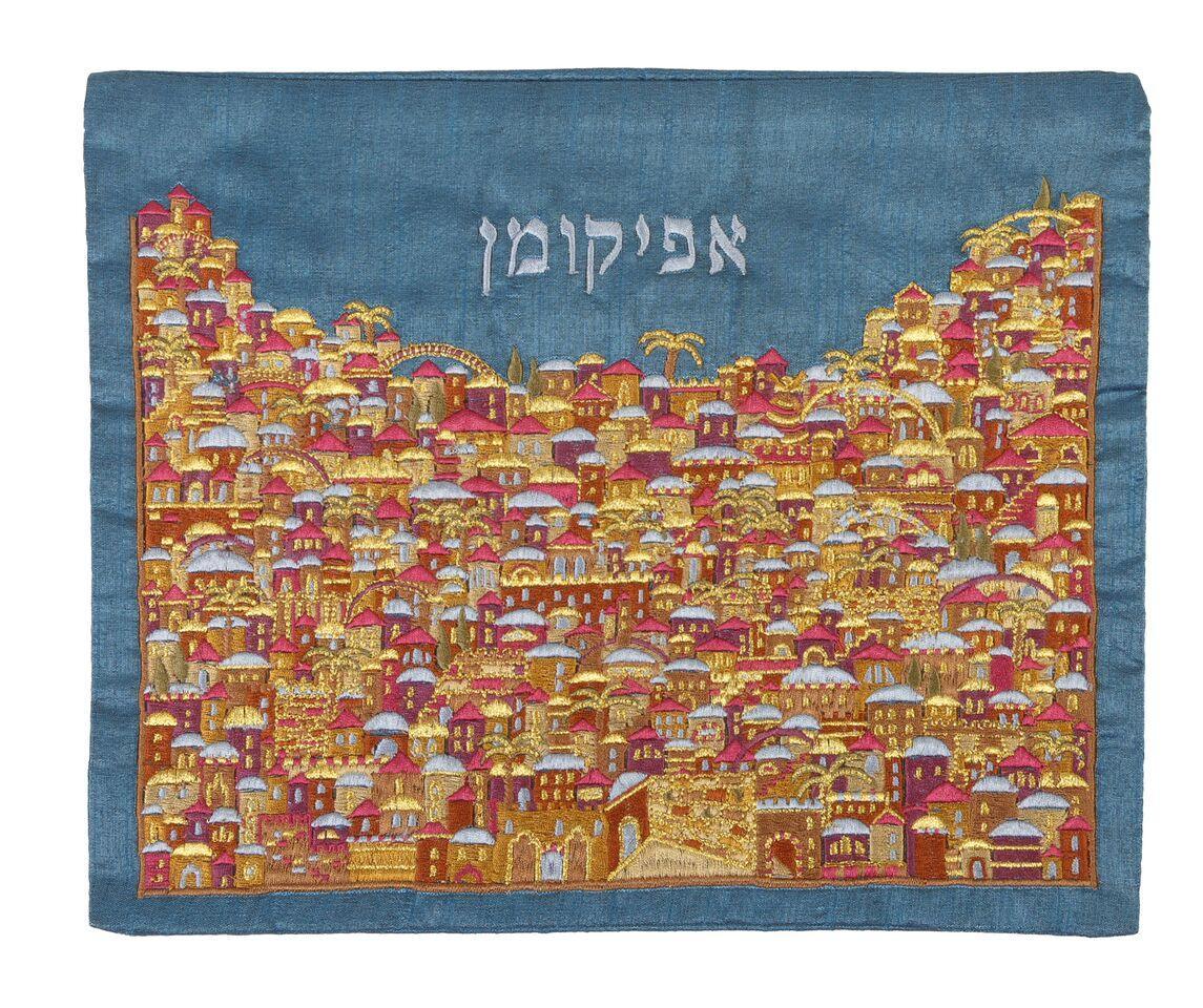 Emanuel Full Embroidered Afikoman Bag Jerusalem-- Multicolor (EM-AMC11)