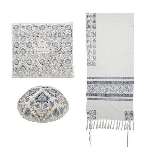 Emanuel Full Embroidered Tallit-Antique Silver (EM-TAH6S)