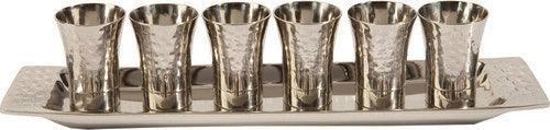 Emanuel Hammered Liquor Set 6 Cups- Silver (EM-GA1)