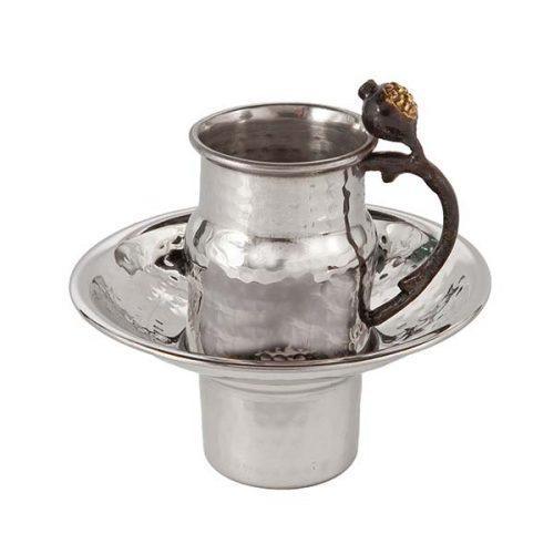 Emanuel Hammered Mayim Achronim w/ Pomegranate Branch(EM-MAA1)