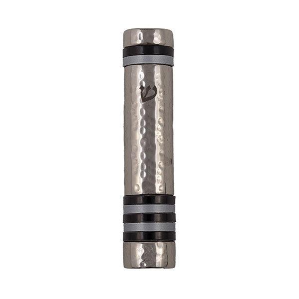 Emanuel Hammered Mezuzah Case w/ Rings 12cm (EM-MZO)