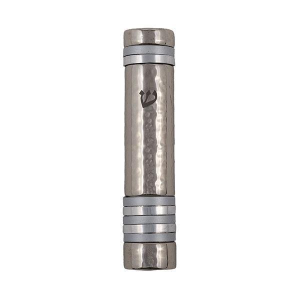 Emanuel Hammered Mezuzah Case w/ Rings 12cm (EM-MZO)