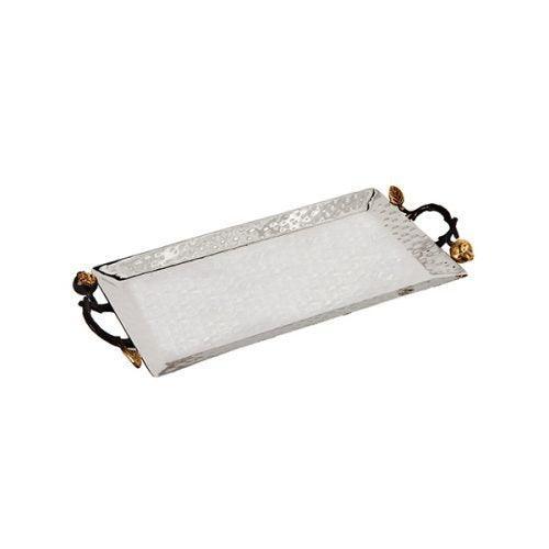 Emanuel Hammered Tray 5" x 11" Pomegranate Branch (EM-TRC1)