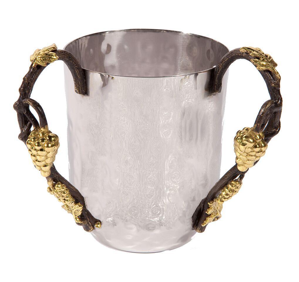Emanuel Hammered Washing Cup with Grape Branches (EM-NYC2)