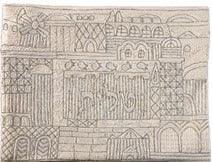 Emanuel Hand Embroidered Tallit Bag Jerusalem Silver (EM-TBE-4)