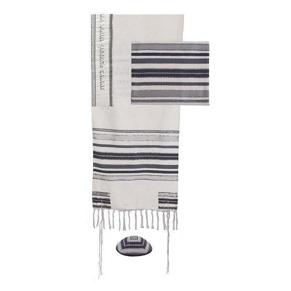 Emanuel Hand-Woven Tallit-- Gray (EM-TAT1GR)