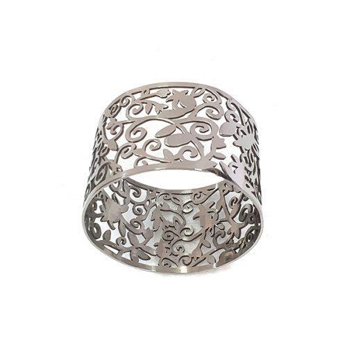 Emanuel Lace Napkin Rings, Set of 6- Pomegranate-Silver(EM-RA1)
