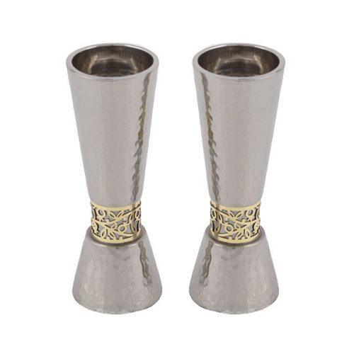 Emanuel Large Candlesticks with Metal Cutout (EM-CF)