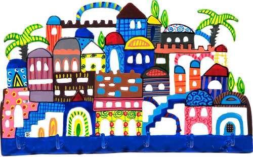 Emanuel Laser Cut Key Holder- Jerusalem (EM-WHF2)