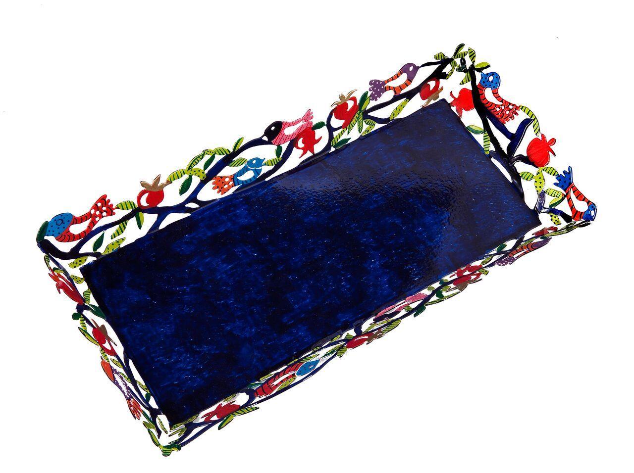 Emanuel Laser Cut Rectangular Tray-- Pomegranates (EM-BOD1)