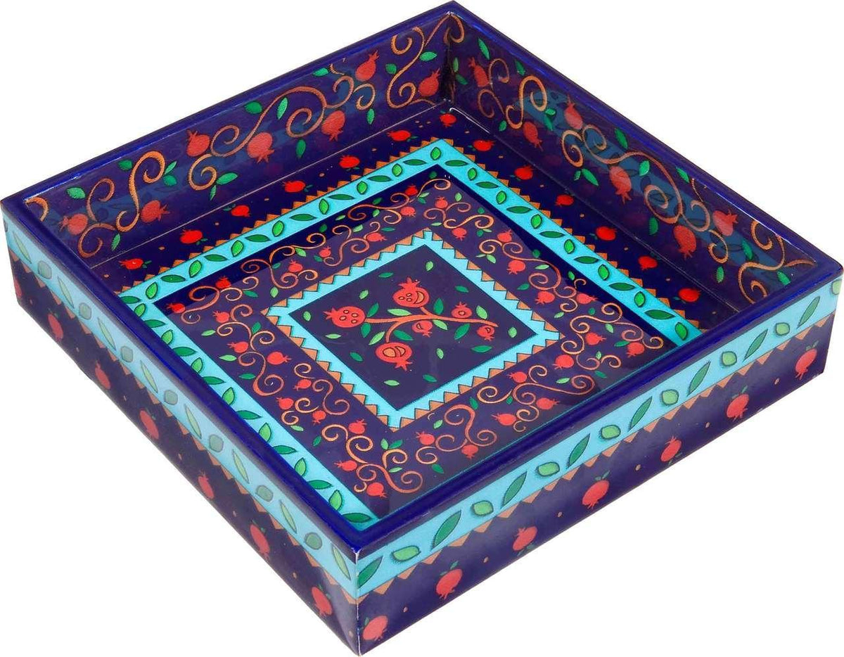 Emanuel Matzah Tray 8" x8"- Pomagranates (EM-MAW1)