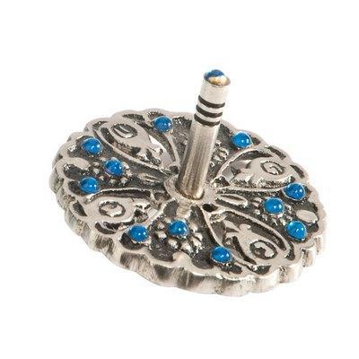 Emanuel Metal & Stones Blue Dreidel (EM-DRN-1)