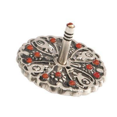 Emanuel Metal & Stones Red Dreidel (EM-DRN-2)