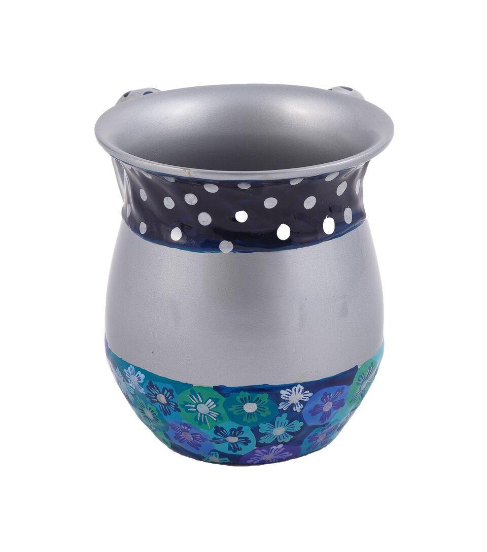 Emanuel Metal Wash Cup w/ Painted Fimo-- Blue (EM-NYU2)