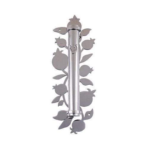 Emanuel Mezuzah Case w/ Metal Cutout-Pomegranate (EM-MZT1)