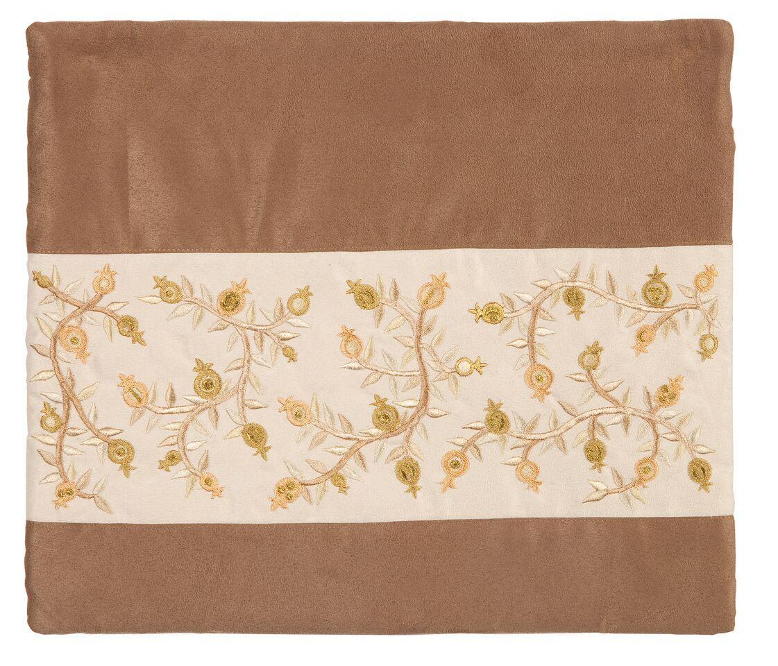 Emanuel Microsuede Tallit Bag Pomegranates- Brown (EM-TD2)