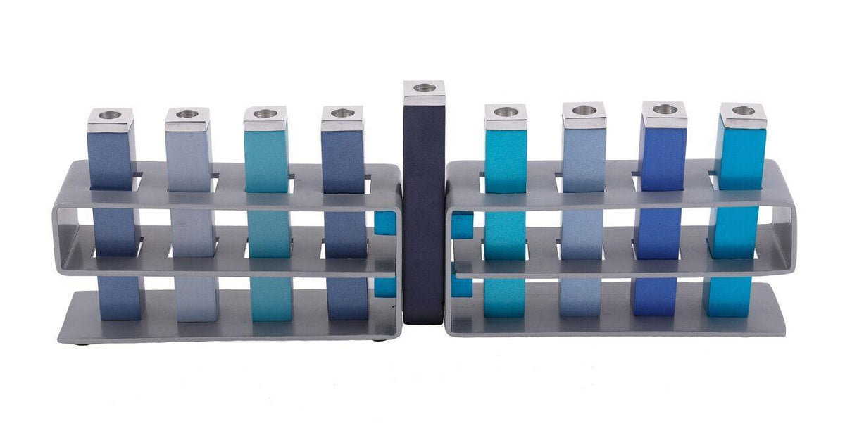 Emanuel Moving Branches Menorah-- Blue (EM-HU2)
