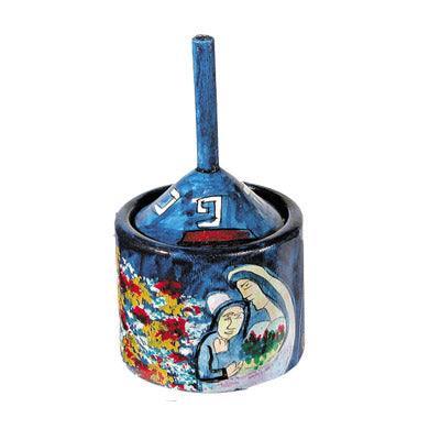 Emanuel Painted Dreidel Box (Nes Gadol Haya PO) (EM-DRB-3A)