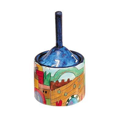 Emanuel Painted Dreidel Box (Nes Gadol Haya PO) (EM-DRB-5A)