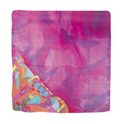 Emanuel Painted Jerusalem Square Silk Scarf Blue 35'x35' (EM-PSS)