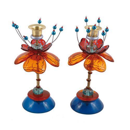 Emanuel Poly Candlesticks - Green/Red Fountain (EM-EML16A)
