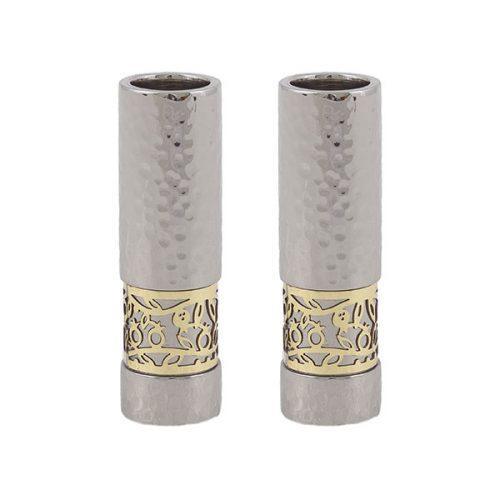 Emanuel Round Candlesticks with Metal Cutout (EM-CE)